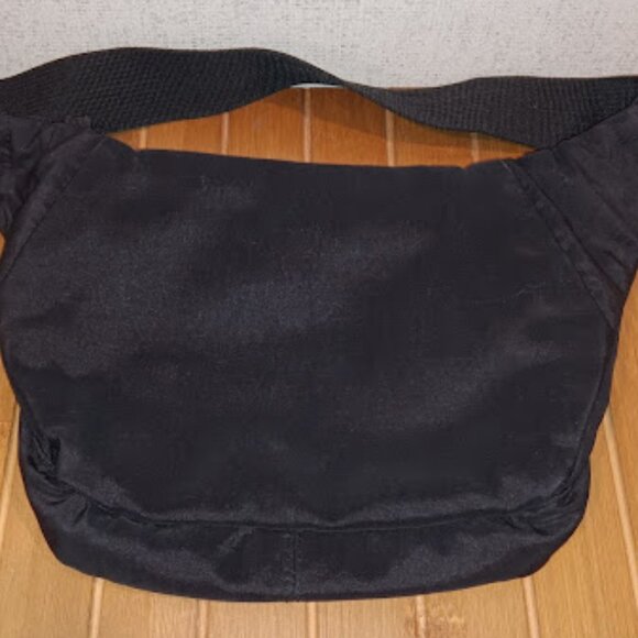 Vintage Surf Style Fanny Pack Black Belt Bag Waterproof Fabric Double Pocket - Picture 4 of 7
